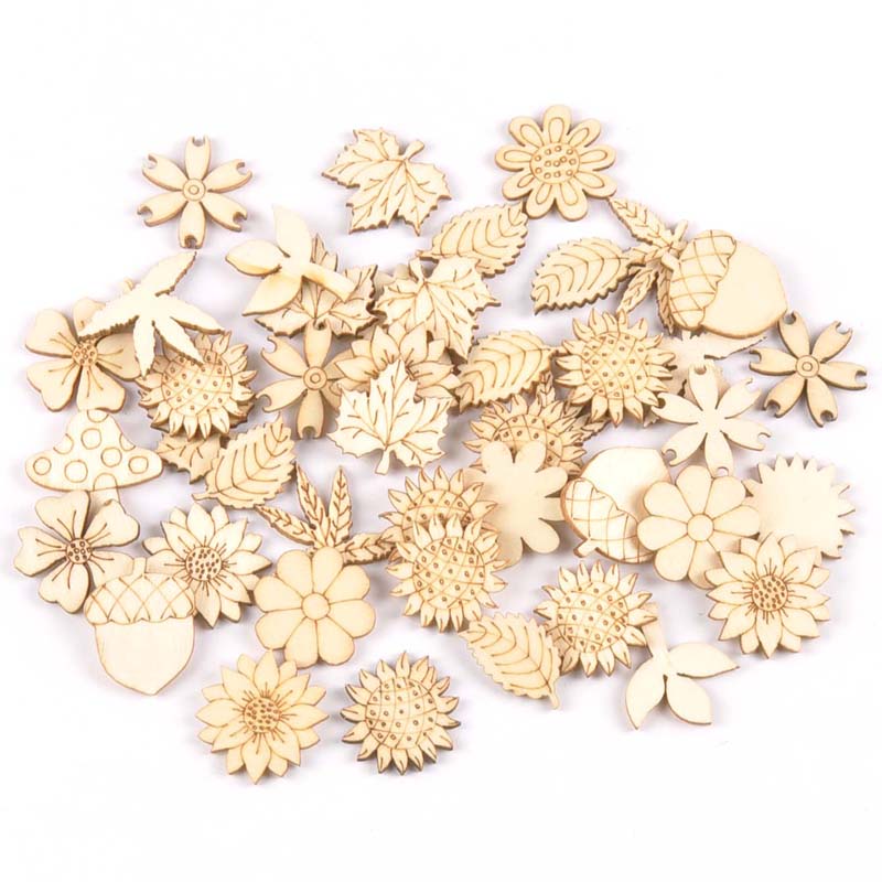 Craft Embellishments - 30 шт., деревянные аксессуары для рукоделия,