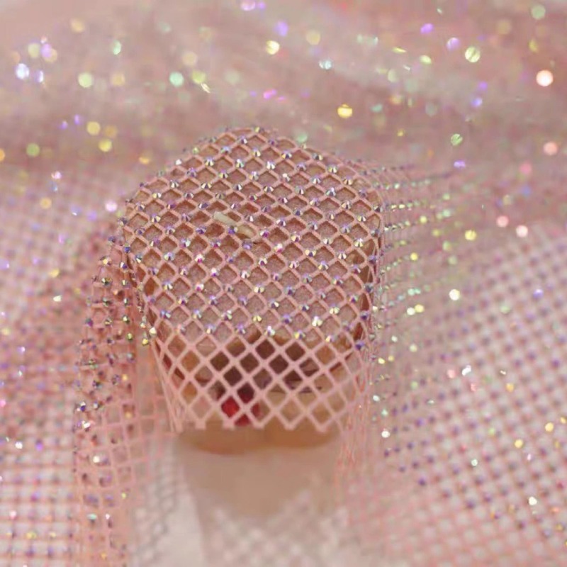 Crystal Mesh Fabric - Эластичная сетчатая ткань Mistlace с кристаллами
