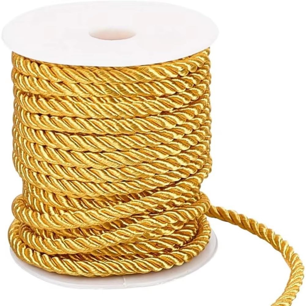 Cord Trim Twisted - 59 футов, 5 мм, золотой декоративный