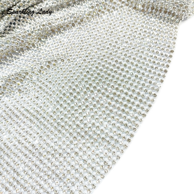 Металлическая ткань с кристалл – обзор и цена Crystal Mesh Fabric