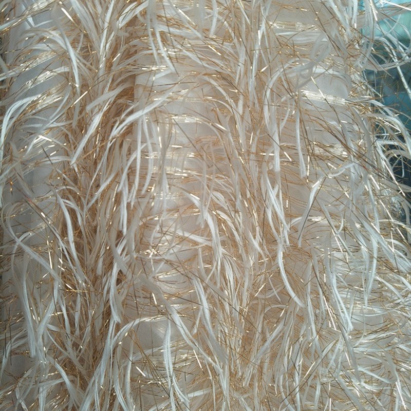Ткань из тюля с золотой бахром – обзор и цена Crystal Mesh Fabric