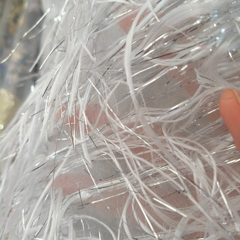 Ткань из тюля с золотой бахром – обзор и цена Crystal Mesh Fabric